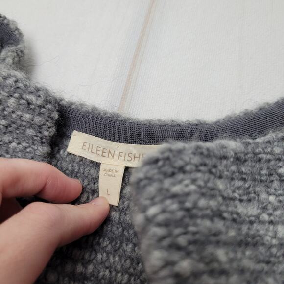 Eileen Fisher wool alpaca button front oversized cardigan sweater knit - Picture 4 of 8